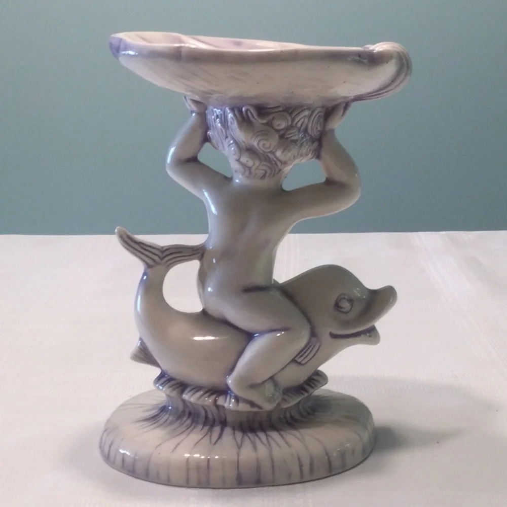 Ceramic Soap Dish Dolphin w/ Naked Girl​